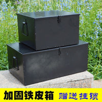 大号铁皮五金工具箱铁箱子镀锌板外卖箱储物盒收纳手提带锁收纳箱