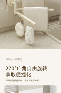咚西吸盘抹布架厨房置物架免打孔壁挂毛巾挂杆卫生间收纳沥水架子 【透黑】一只装（6千克承重·真空吸附·270°自由旋转）