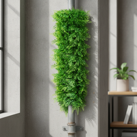 Artificial Bark and Vine Pipe Cover with Faux Flowers for Indoor Landscaping