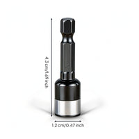 Drill-Tail Screw Socket Secure Fit Hex Shank Socket Driver Adapter Tool Compact Hexagonal for Professionals, Workshop
