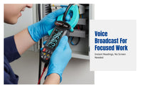 Smart Voice Digital Multimeter, High Current, Rechargeable, AC/DC Overload Protection, Adjustable Display, Automotive Detection