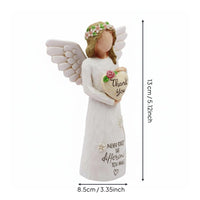 Commemorative Keepsake Appreciation Angel Figurine Hand-Painted Home Decoration Engraved Message for Friends, Teachers, Bookshelf