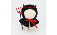 Cute Design Stuffed Toy Halloween Outfit Ribbon Tie Closure 10cm Doll Clothes Set Soft Textile Doll Devil Costume Easy to Wear for Themed Parties