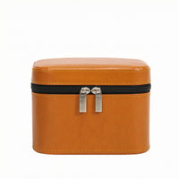 Padded Zip-Around Bracelet Box Leather-Like Hard Shell Bracelet Case Compact
