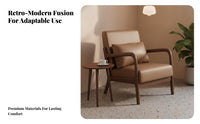 High-Density Foam Cushion Restaurant Booth Seating Easy to Clean Retro Leather Sofa Wood Frame Armchair for Cafe Owners, Hotel Managers, Interior Designers, Coffee Shop, Lounge Area