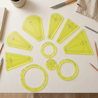 10 Pieces Clear Markings Quilting Ruler with Different Shapes Flat Quilting Template Set Compact Patchwork Template Set Lightweight for Crafters