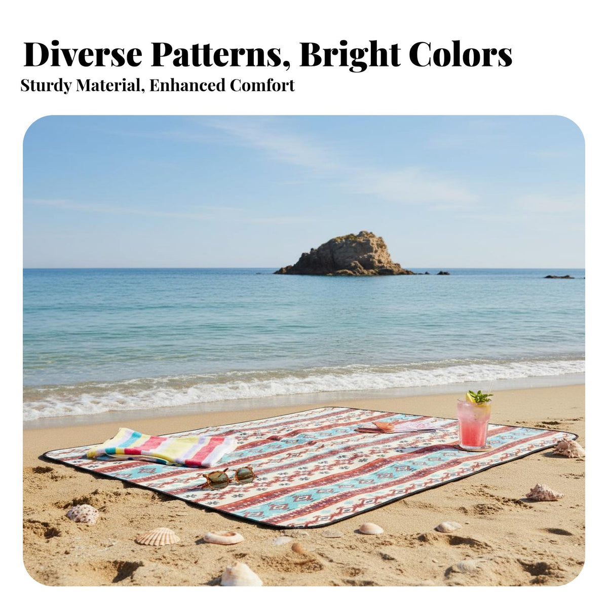 Aluminum Foil Backing Waterproof Picnic Blanket Lightweight Thickened Camping Pad Easy to Clean Foldable Outdoor Mat Sturdy for Picnickers, Beachgoers, Picnics, Lawn, Parks, Travel
