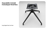 Splayed Legs Swivel Chair Base Square Mounting Plate Four-Legged Chair Base Black Metal Home Hardware 38 Cm Height
