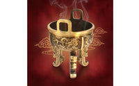 Incense Burner with Legs Brass Ding Bowl Dragon Relief Censer for Practitioners