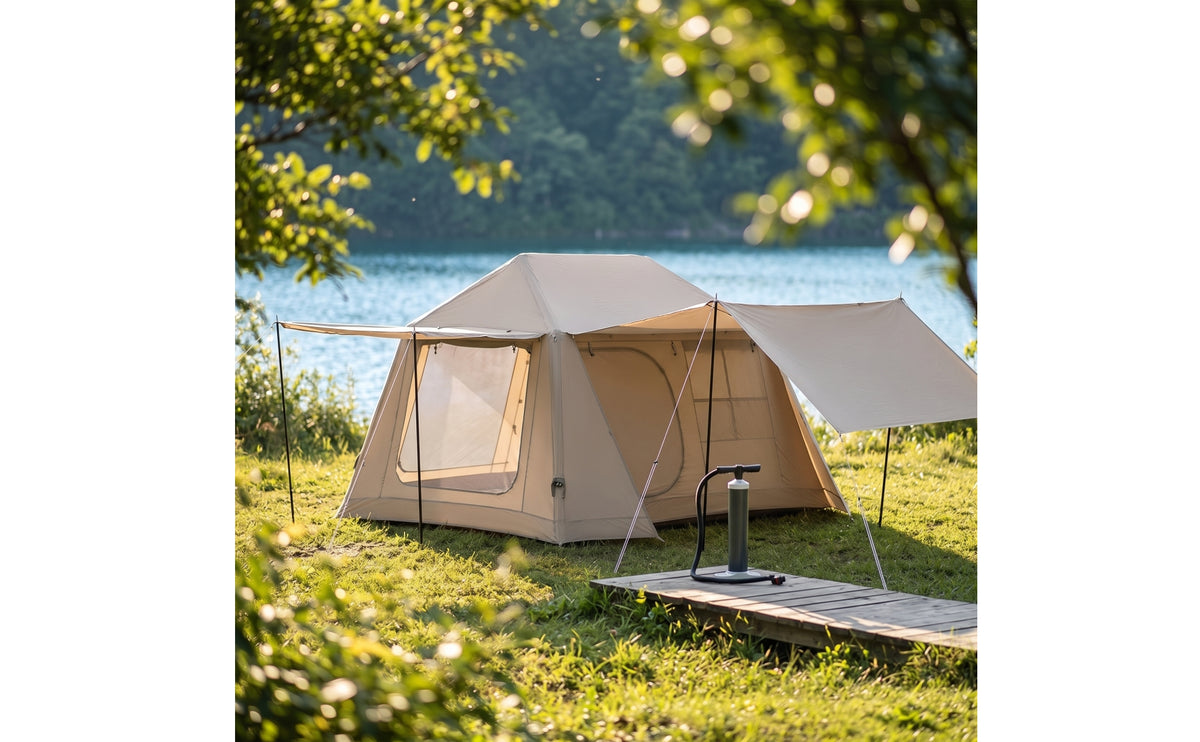 Easy Setup Inflatable Tent with Canopy Spacious Inflatable Camping Tent Long-Lasting Windproof for Families