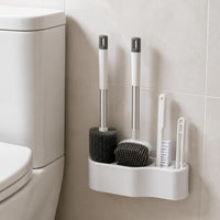 4-Piece Toilet Brush Set Wall-Mounted Bathroom Corner Cleaning Kit
