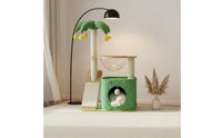 All-in-Single Design Coconut Tree Cat Condo Easy to Assemble Cat Scratching Post Tree Hanging Toys Skin-Friendly Material for Multiple Cats, Apartment