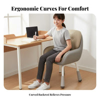 Adjustable Height Armless Rolling Chair Modern Design Task Seat Ergonomic spine supportrest Office Furniture Support for Students, Children, Adults, Study Room, Dormitory, Bedroom
