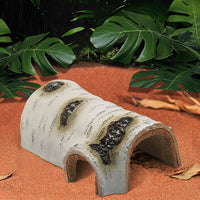 Reptile Hideout and Climbing Toys, 13*20cm Reptile Hideout, Resin Bark Reptile Hide and Snake Accessories for Vivarium, Realistic Log Decor