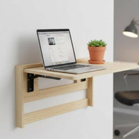 Wall Mounted Folding Desk Foldable Wooden Drop Wall-Mounted Workbench Table Space Saving Laundry Folding Table for Small Areas