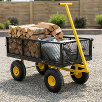 Yard Pull Wagon Large Capacity Heavy Duty Garden Cart Rotating Handle Garden Wagon Cart for Camping