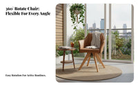 Highspring-back padding Upholstered rotate Chair Stain-Resistant Fabric Accent Armchair sturdy Wood Legs Lounge Seating Minimalist Design for Readers, Adults, Homeowners, Living Room, Balcony, Home Office, literary corner