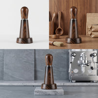 Rust-Resistant Espresso Distribution Tool with Stand Compact WDT Tool with Wooden Handle Upright Coffee Needle Distributor Even for Home Baristas