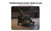 Rolling Teleprompter Stand Portable TV Floor Stand with Wheels Full-Rotation Wheels Casters Mobile Floor Display Cart for Presenters, Conference