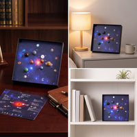 Solar System Model Desktop Celestial Body Kit Decorative Gift Box with Celestial Body Pieces for Students, Desk, Office