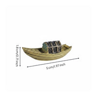 Sinks in Water Micro Landscape Boat Waterproof Aquarium Boat Decoration Fade-Resistant for Hobbyists, Bonsai