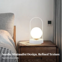 Portable Lantern with Handle Modern Design Power-Storing LED Lantern Lightweight Cordless Bedside Lamp for Campers, Bedroom, Camping, Study Room