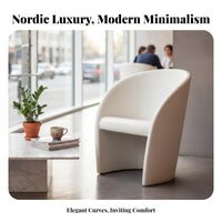 Nordic design Curved Armchair Light Luxury Single Sofa Minimalist Design Lounge Chair Soft Upholstery for Cafe Owners, Interior Designers, Office Workers, Reception Area, Bedroom, literary corner