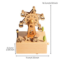 Gift Portable Hand-Turn musical box  Wooden Crank musical box