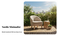 Modern Design Upholstered Barrel Chair Comfortable Seating Upholstered Tub Chair Nordic Design Home Furniture Long-Lasting Frame for Apartment Dwellers, Interior Decorators, Living Room, Balcony, Bedroom, Reading Nook
