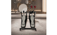 twoFoot Double Bass Drum Pedal Professional Double Pedal with Linking Shaft Sturdy Responsive for Drummers, Rehearsal Areas