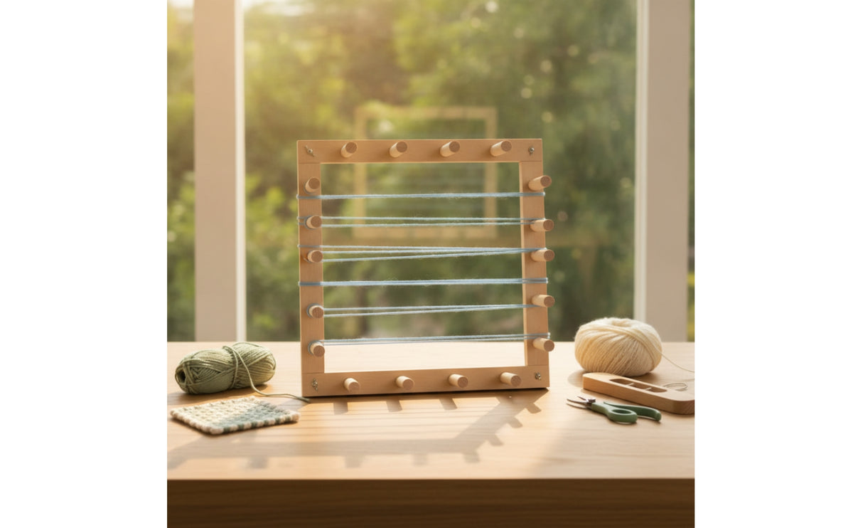 Yarn Winding Frame Square Yarn Winder with Pegs Weaving Frame with Pegs Sturdy Weaving Ball Winder Small for Knitters, Knitting