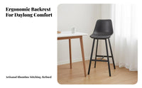 2 Pieces Industrial Design Four-Legged Bar Chair with Backrest Upholstered Seat Counter Stool Stable Design Seating Furniture Easy to Clean for Homeowners, Business Owners, Adults, Coffee Shop, Cafe, Restaurant, Kitchen Island