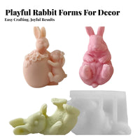 Bunny Plaster Ornament Cast Easter Bunny Cast Reusable for DIY Enthusiasts, Parents, Home Decoration, Gift Making