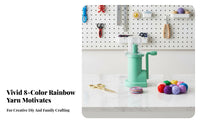 Hand Crank Knitting Machine Easy to Use Hand Crank Knitter User-Friendly DIY Rainbow Yarn Kit for Beginners, Art Projects, School Activities