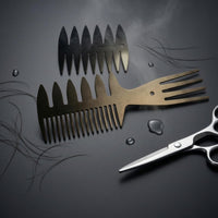 2 Pieces Stainless Steel Styling Comb Flat Design Wide Tooth Styling Comb Rust Resistant Beauty Tool