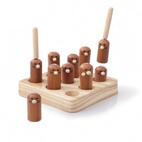 Hand-Eye Coordination Whack-Arodent Toy Motor-Skill Pounding Toy Solid-Wood Learning for Toddlers, Young Children, Home Play