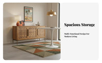 Dining Room Buffet Versatile Wood Sideboard Sturdy Build Mid-Period Modern Credenza for Interior Design Enthusiasts, Families, Hallway, Home Office
