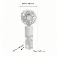 USB Rechargeable Handheld Misting Fan Compact Handheld Fan with Mist Small Cooling for Commuters, Students, Travel