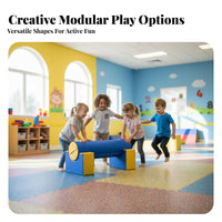 Indoor Soft Play Obstacle Course Non-Slip Base Children's Foam Activity Playset Young Child Foam Playset for Kids, Kindergarten, Daycare, Playroom