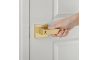 Square Backplate Bedroom Door Lock Fits 30-50 Mm Doors Indoor Lever Lock Mounting Hardware Keyed Entry Door Lever Metal