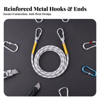 Heavy-Duty Fall Protection Connection Rope Long-Lasting Double Hook Safety Lanyard Wear-Resistant for Construction Workers, Technicians