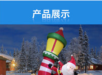 8FT Christmas Inflatable Santa and Reindeer with LED Lights