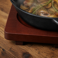 Rubberwood Heat Resistant Trivet for Pots and Pans, Wooden Tray for Teapots and Griddles