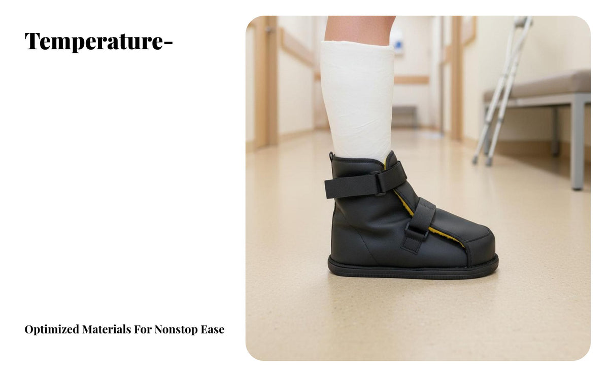 Accessible Toe Design Medical Cast Shoe Breathable Fracture Walking Shoe Universal Fit Broken Foot Boot Non-Slip Sole for Children, Injured Individuals, Injury Recovery, Rehabilitation, Hospital, Outdoor
