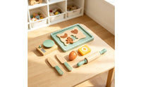 Wooden Cooking Set Discovery-Based Playset Pastel Toy for Kids, Playroom, Classroom