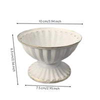 Vintage-Style Metal Vase with Ribbed Exterior Classic Metal Pedestal Vase Compact Urn Stable for Centerpiece