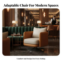 Italian Design Round rotate Seat Modern design rotate Barrel Chair Curved rearrest Accent Armchair Soft Cushioning for Business Professionals, Interior Designers, Homeowners, Reception Area, Living Room, Bedroom, perusing corner