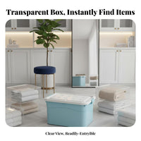 Clear Stackable Bin with Lid and Casters Large Capacity Home Organization Debris-resistantResistant Long-Lasting for Parents