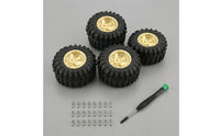 4 Pieces RC Wheel and Tire Assembly Multi-Spoke RC Crawler Wheel with Tire Stable