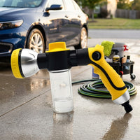 Car Cleaning Sprayer with Foam Dispenser for Professional Car Wash, Aluminum Alloy Handle Garden Hose Nozzle for Detailing, 12m Spray Distance
